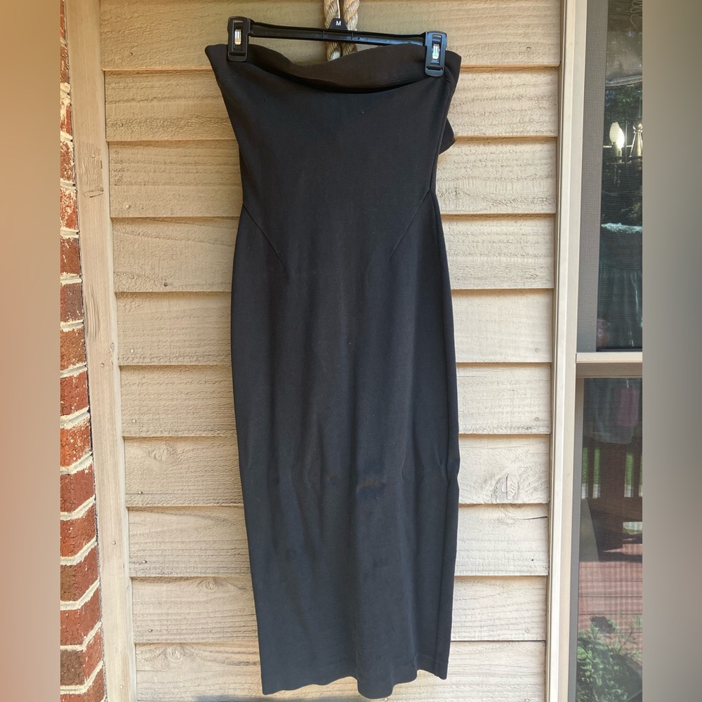 Vintage Chic Charles Chang-Lima Cotton Strapless Gorgeous Seamwork Black dress!